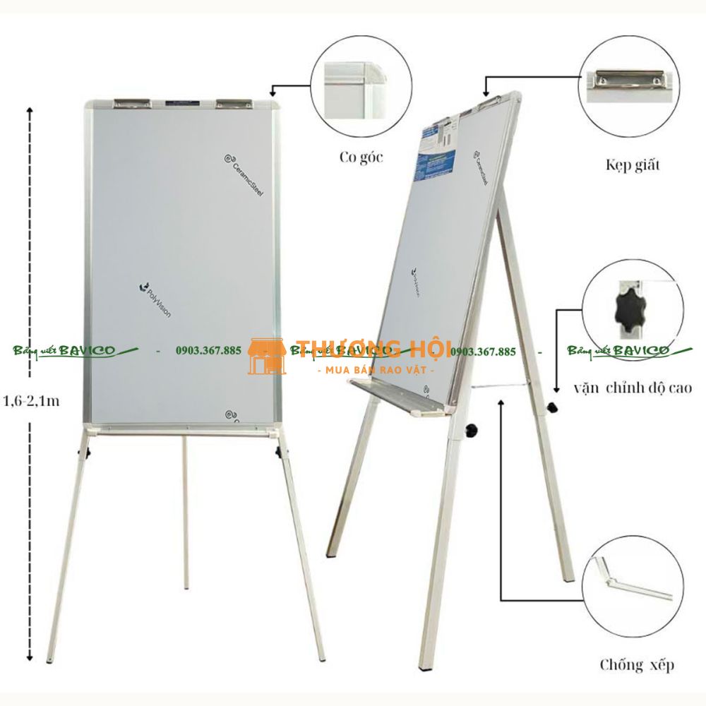 BẢNG TỪ TRẮNG CÓ CHÂN FLIPCHART PLUS F2 – CERAMIC BAVICO