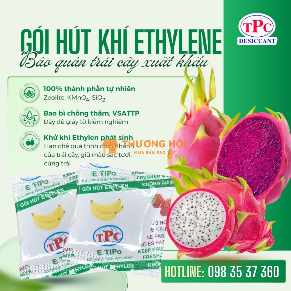 Gói hút khí Ethylene – Giải pháp bảo quản thanh long tươi lâu khi xuất khẩu