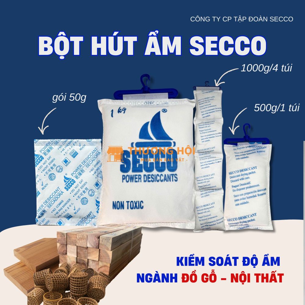 Bột Hút Ẩm Secco 50gam - Bảo Quản Hàng Xuất Khẩu Hút 300%