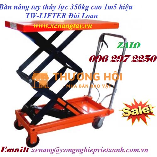 Bàn nâng tay thủy lực 350kg cao 1m5