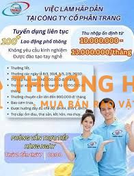 CƠ HỘI VIỆC LÀM HẤP DẪN TẠI CÔNG TY CP TRANG (KCN HIỆP PHƯỚC)