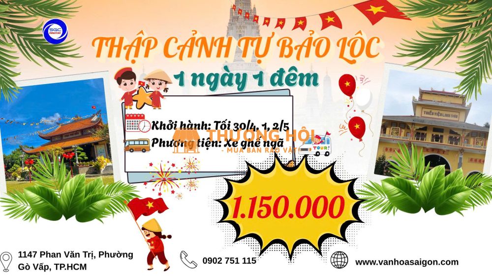 HÀNH HƯƠNG THẬP CẢNH TỰ BẢO LỘC 1N1D