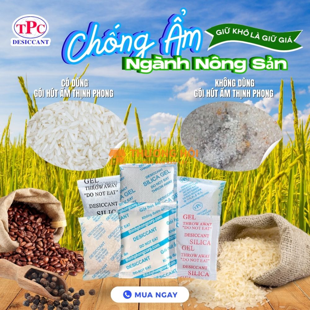 Ngăn ẩm mốc nông sản dùng gói hút ẩm có hiệu quả?