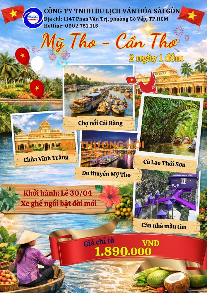 Mỹ Tho - Cần Thơ 2N1D