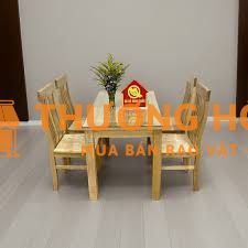 bàn ghế ăn bằng gỗ hàng mới