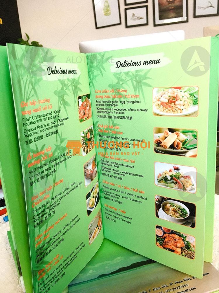 In menu bìa giấy bồi tại Phan Thiết