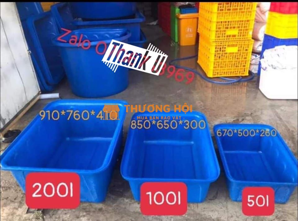 Thùng nhựa 750L nuôi tôm giống công nghệ cao