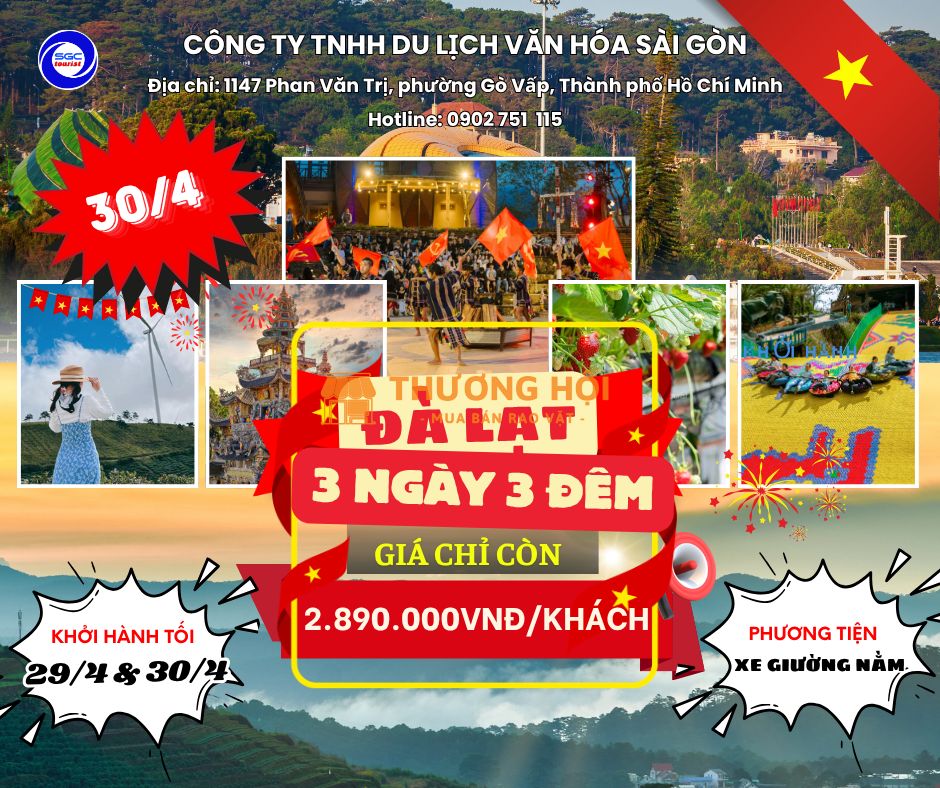 TOUR ĐÀ LẠT 3N3Đ – SĂN MÂY CẦU ĐẤT CỰC HOT LỄ 30/4 🌿
