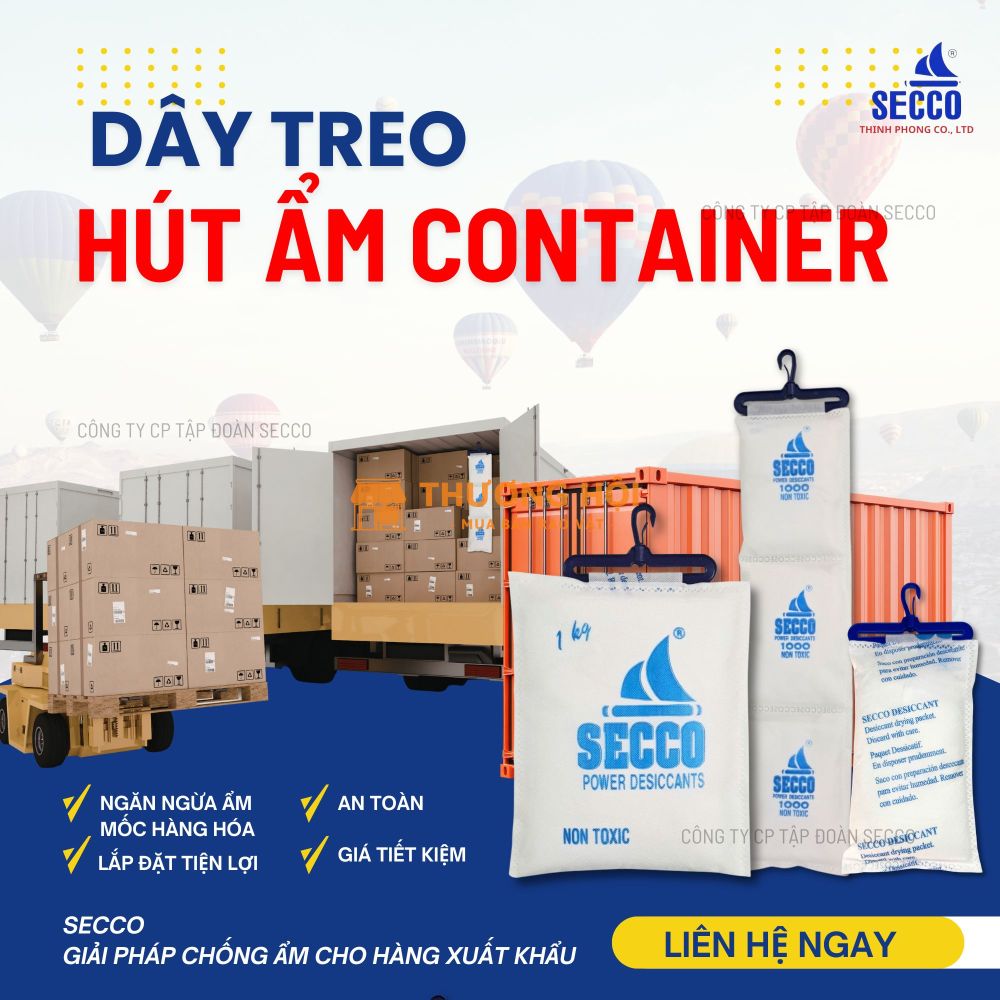 Dây Treo Hút Ẩm Container 1kg, 1.250kg – Chống Ẩm Tuyệt Đối Cho Vận Tải Biển.