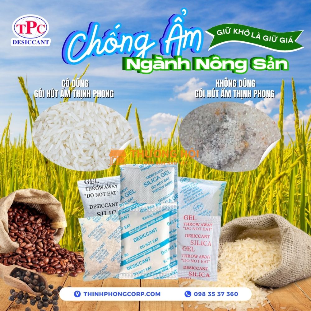 Gói hút ẩm Thịnh Phong – Giải pháp ngăn ngừa ẩm mốc hiệu quả cho nông sản