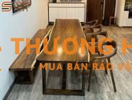 Bộ bàn ghế nhà ăn 16 chỗ ngồi kiểu mộc uốn lượn