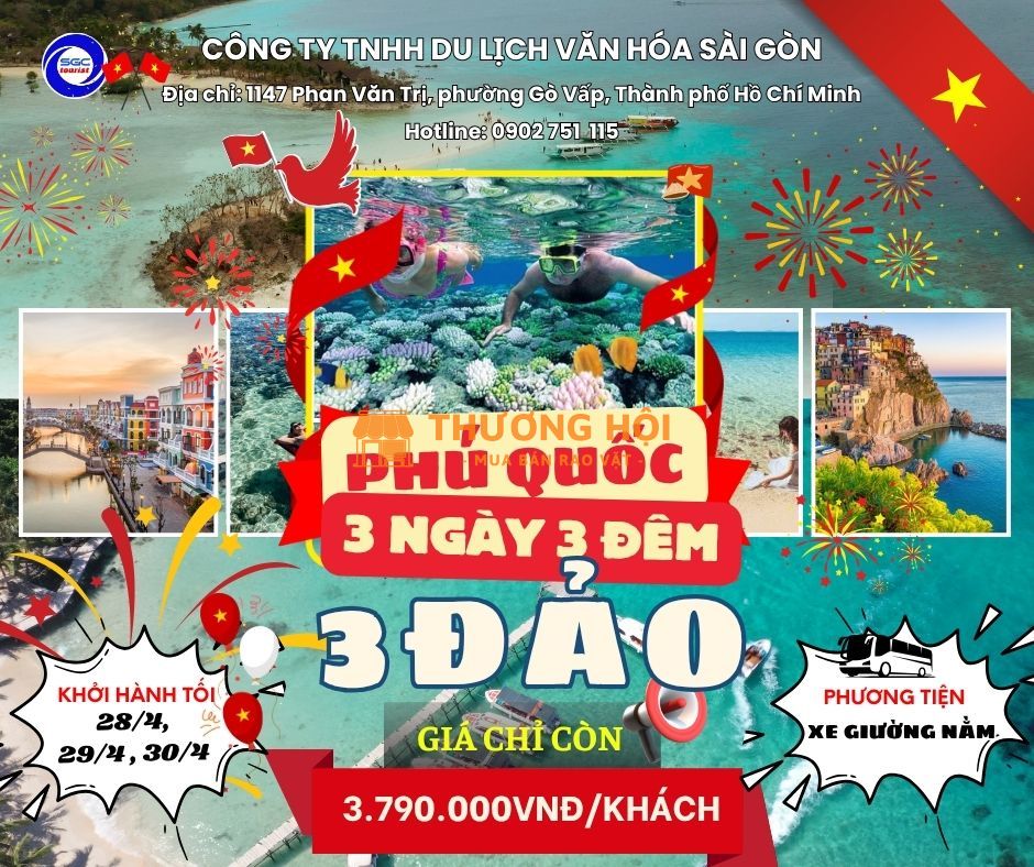 TOUR PHÚ QUỐC 3 ĐẢO – CHẠM VÀO THIÊN ĐƯỜNG BIỂN ĐẢO 🌊🏝️