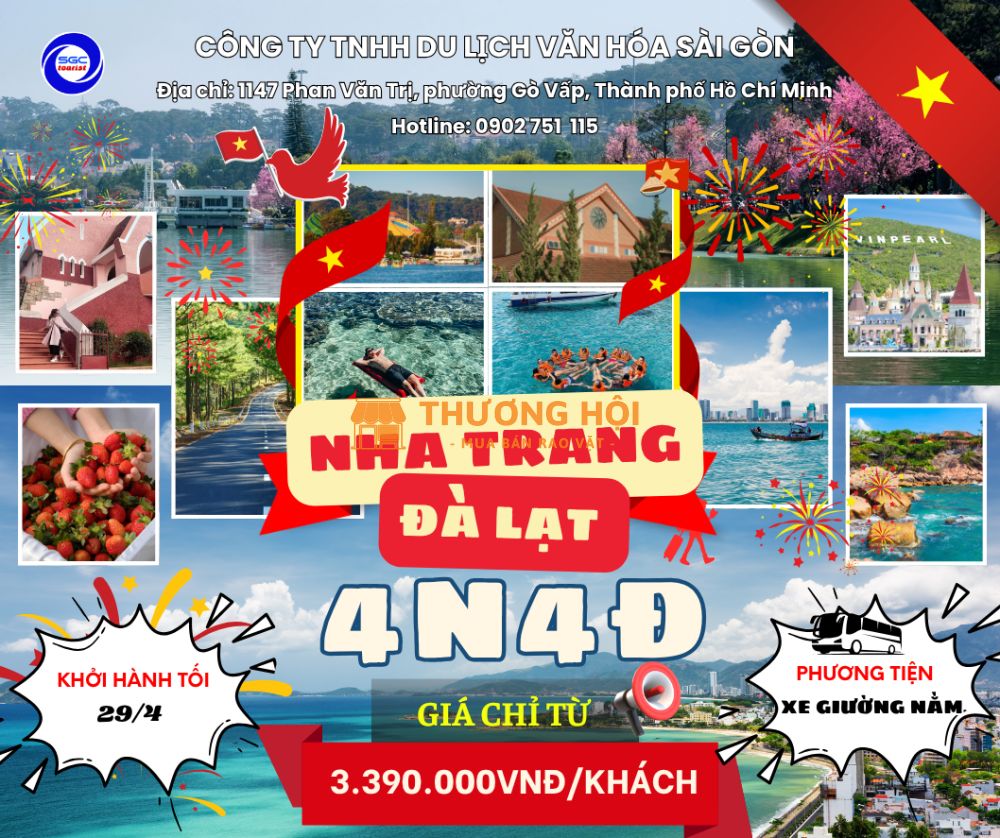 TOUR NHA TRANG – ĐÀ LẠT 4N4Đ (LỄ 30/4)
