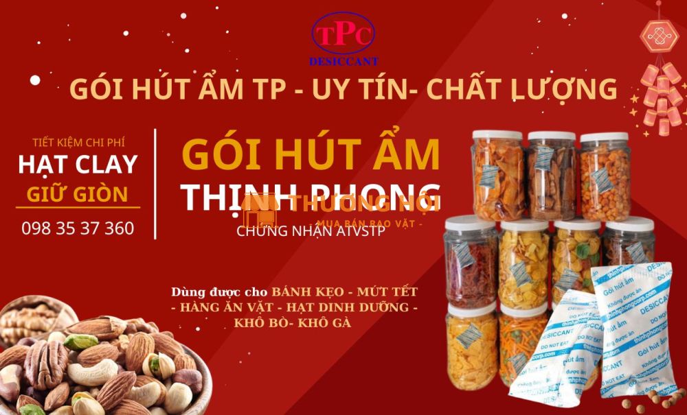 Gói hút ẩm Clay OPP Thịnh Phong – Giải pháp bảo quản trái cây sấy khô hiệu quả