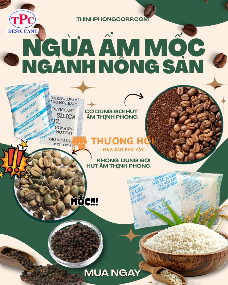 Gói hút ẩm nông sản có giúp ngăn ẩm mốc khi lưu kho?