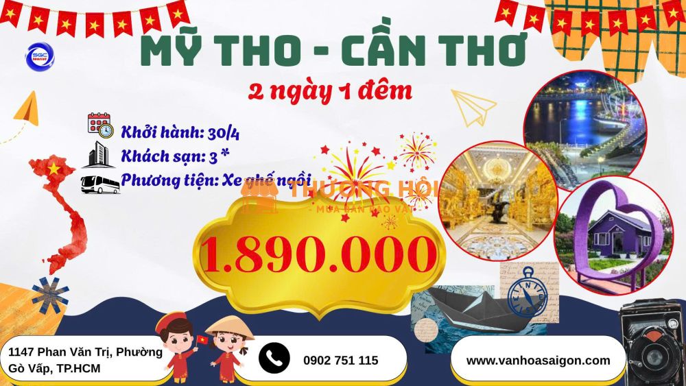 Tour Mỹ Tho - Cần Thơ 2N1Đ 2026 sgc