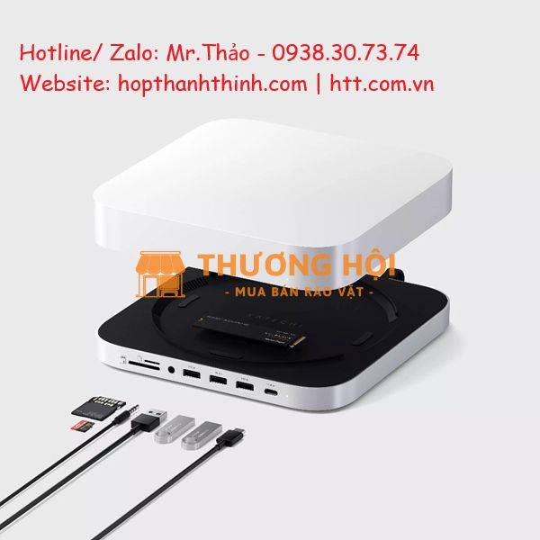 ĐẾ KIÊM HUB SATECHI 7-IN-1 + KHE NVME SSD – NÂNG TẦM SỨC MẠNH MAC MINI & STUDIO