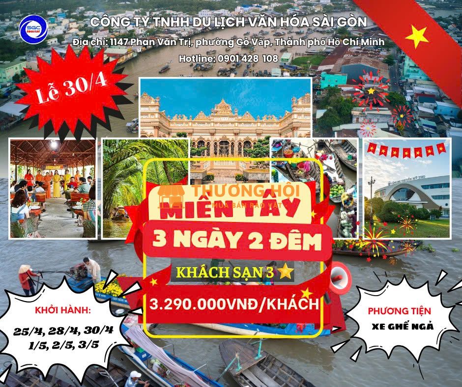 TOUR MIỀN TÂY - CÀ MAU 3N2D DỊP LỄ 30.4