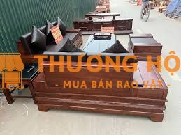 Bộ ghế sofa quây pháo cánh tiên đối gỗ hương đá
