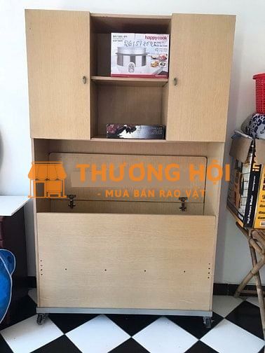 Bán tủ gỗ chân sắt có bánh xe