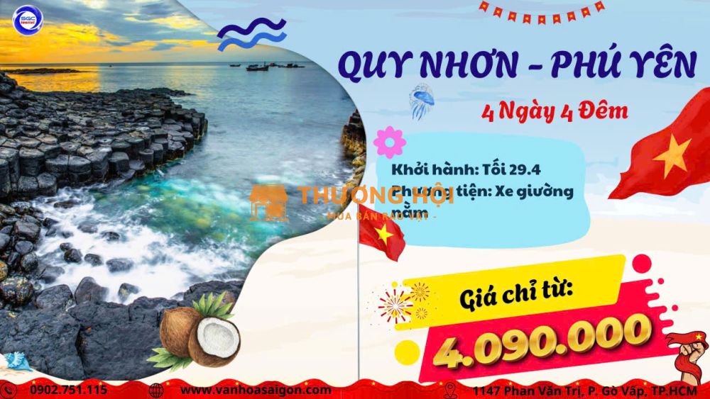 QUY NHƠN - PHÚ YÊN 4N4D CHILL LỄ CỰC ĐÃ