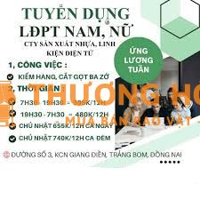 KCN Giang Điền Đ/Nai Tuyển 300 NAM NỮ