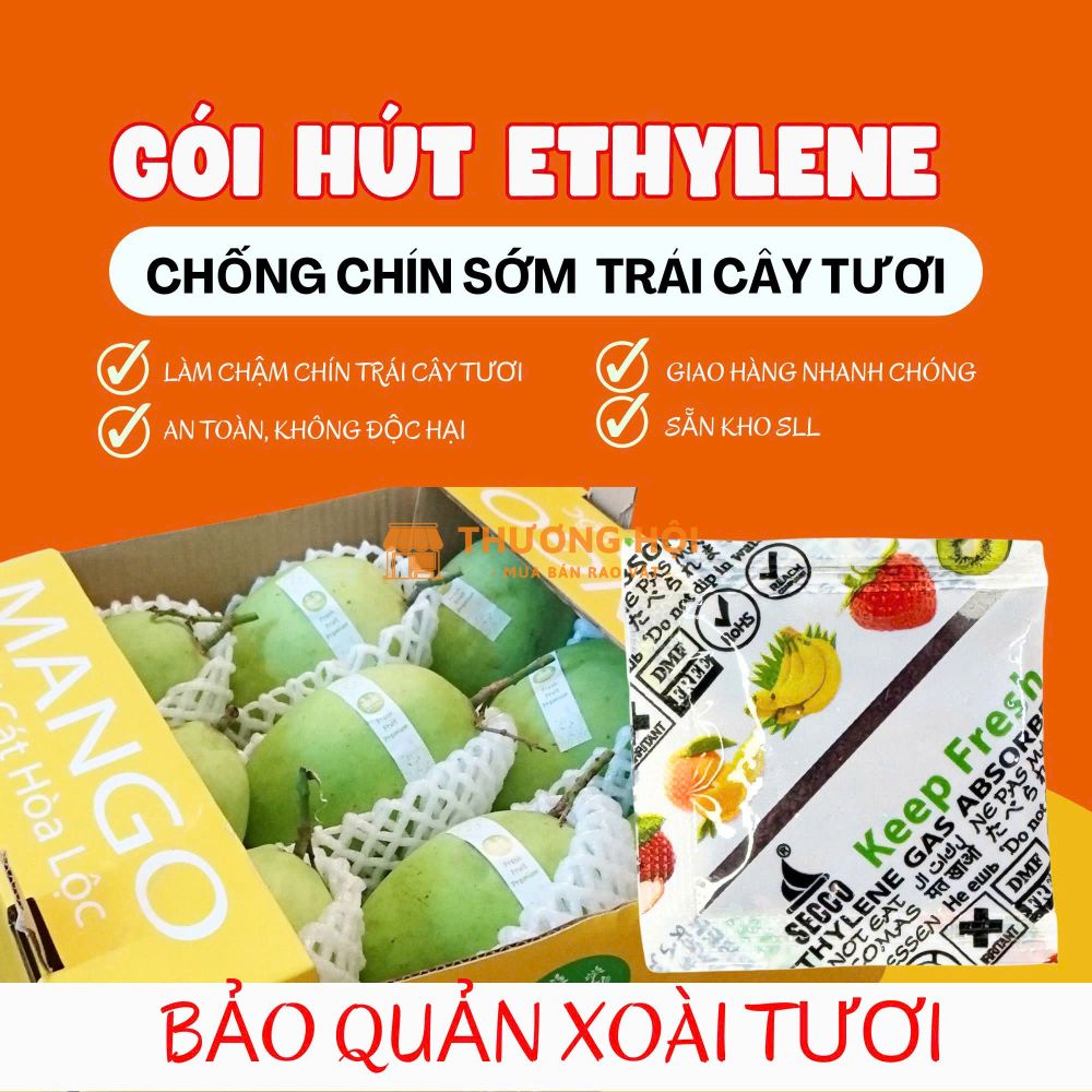 Gói Hút Ethylene Giữ Tươi Lâu Trái Cây – Xoài, Thanh Long, Chuối, Dâu Tây