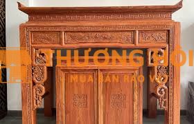 Ban thờ gỗ gõ đỏ tự nhiên 100%