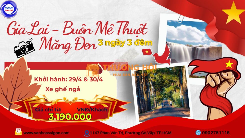 Gia Lai - Buôn Mê Thuột - Măng Đen 3N3Đ Lễ 30/4