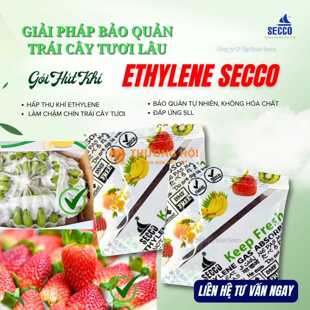 Bán gói hút khí Ethylene Secco 5g giá tốt - Khống chế độ chín nông sản