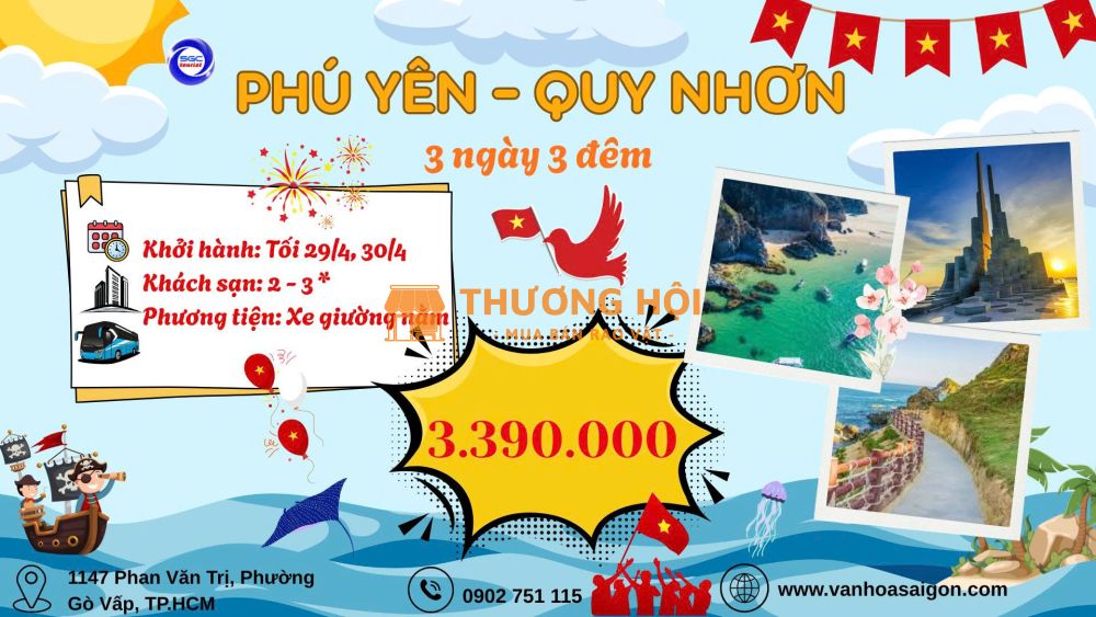 Phú Yên - Quy Nhơn - Kỳ Co 3N3Đ Lễ 30/4