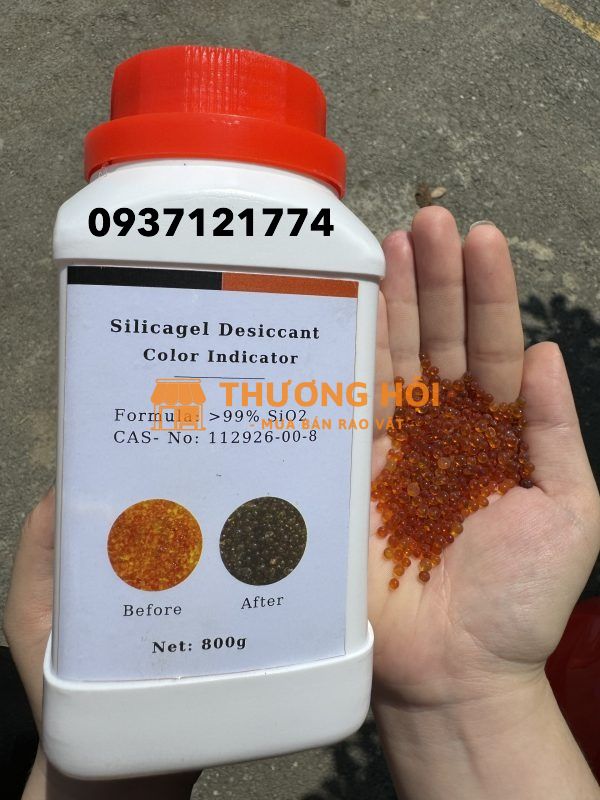 Hạt Hút Ẩm Silicagel Cam 2–4mm – Chỉ Thị Màu Đổi Cam Sang Xanh Lá