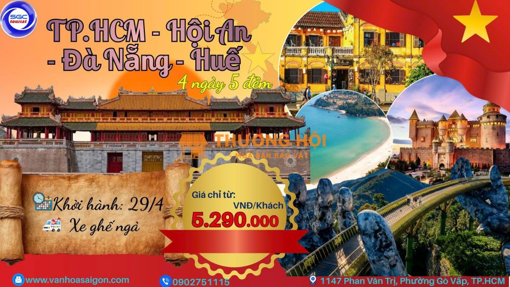 Đà Nẵng - Hội An - Huế 4N5Đ 2026 sgc