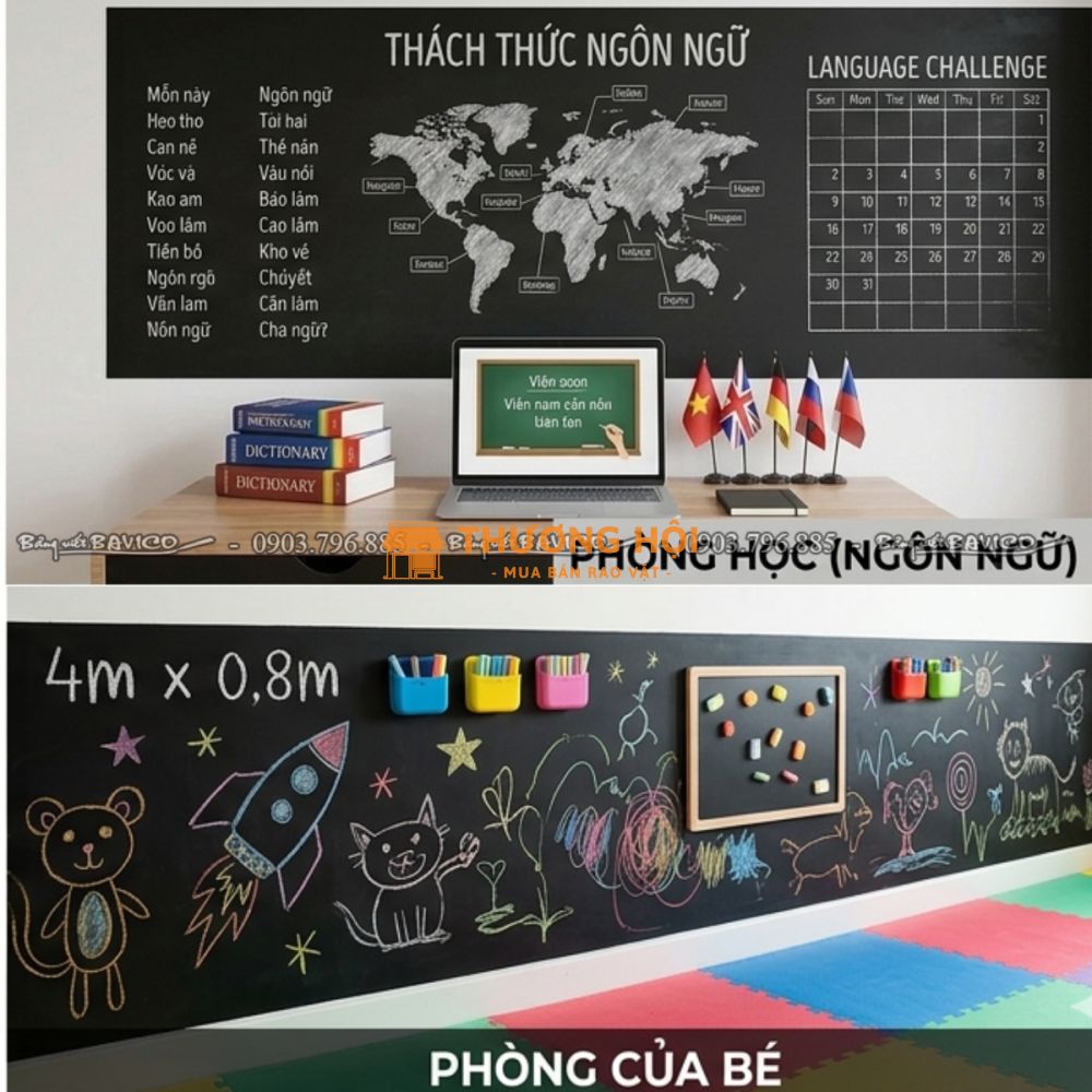 Bảng Đen Dán Tường - Giải  Pháp Lớp Học Hè