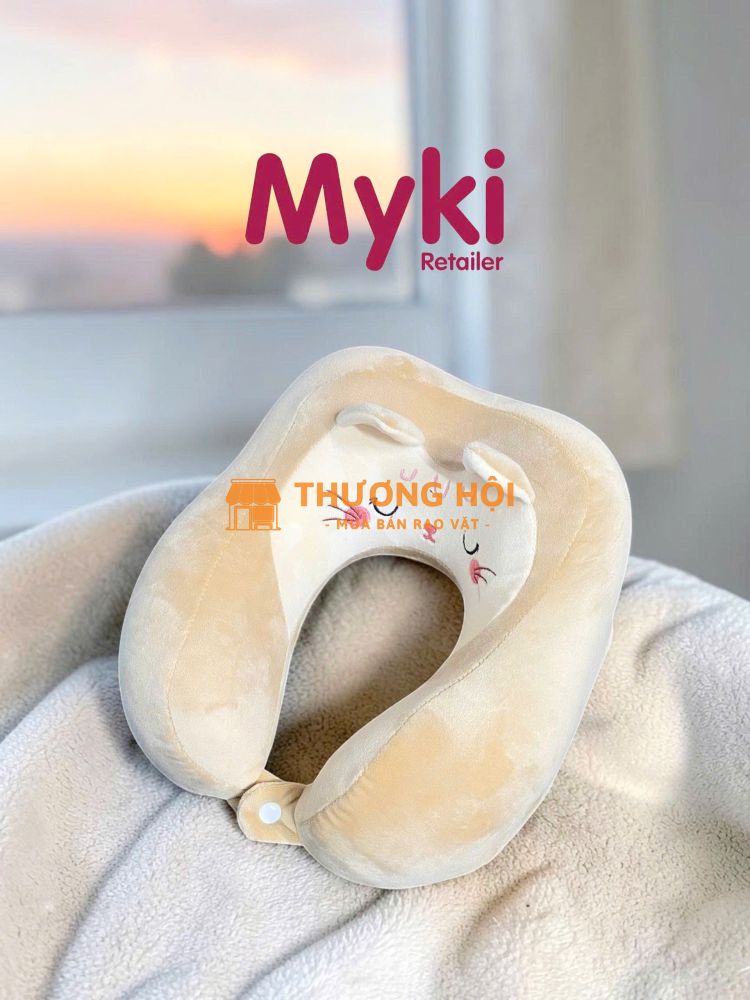 Gối kê cổ du lịch cao su non công thái học thêu hoạt hình dễ thương