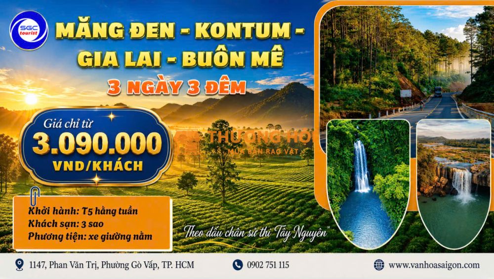 MĂNG ĐEN – KON TUM – GIA LAI – BUÔN MÊ THUỘT (3N3Đ) SGC
