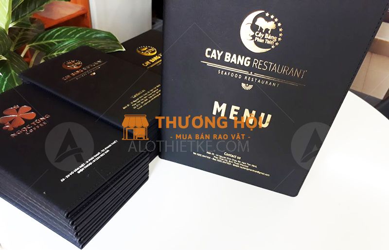 In menu da ép kim logo tại Phan Thiết