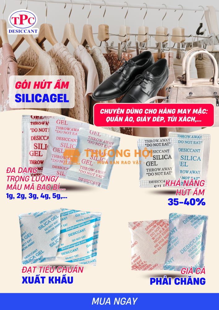 Vì sao hàng may mặc đi xa thường kèm gói hút ẩm?
