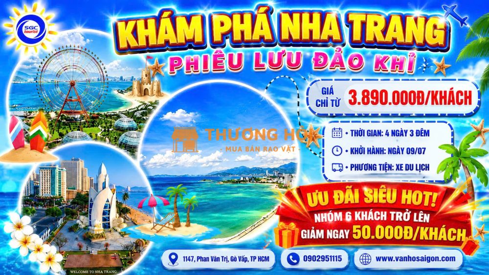 NHA TRANG - PHIÊU LƯU ĐẢO KHỈ 4N3Đ SGC