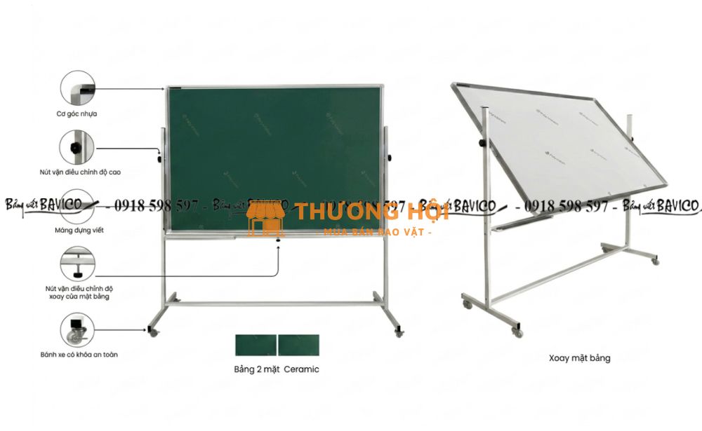 Xem thêm 1 ảnh BẢNG DI ĐỘNG LẬT 2 MẶT BAVICO 80x120 CM
