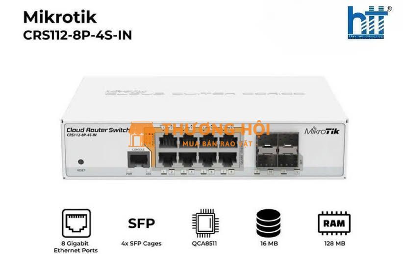 Thiết bị chuyển mạch Mikrotik CRS112-8P-4S-IN