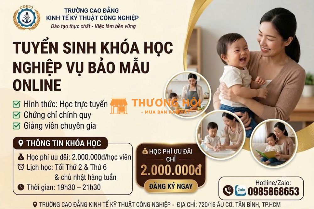 Khóa học cấp dưỡng và bảo mẫu online
