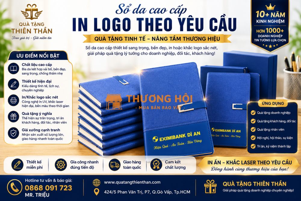 Sổ Da Cao Cấp In Logo Theo Yêu Cầu – Quà Tặng Doanh Nghiệp Sang Trọng