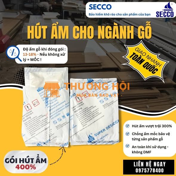 BỘT HÚT ẨM SECCO 2 LỚP – GIẢI PHÁP KIỂM SOÁT ĐỘ ẨM CHO NGÀNH GỖ & NỘI THẤT XUẤT KHẨU