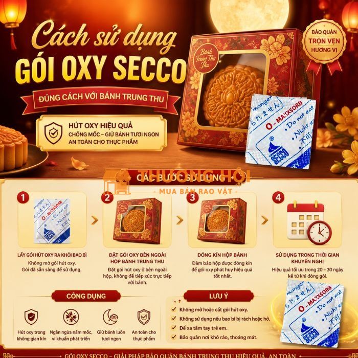 Gói Hút Oxy Secco Chống Mốc Cho Bánh Trung Thu Giá Cạnh Tranh Tại Nhà Máy