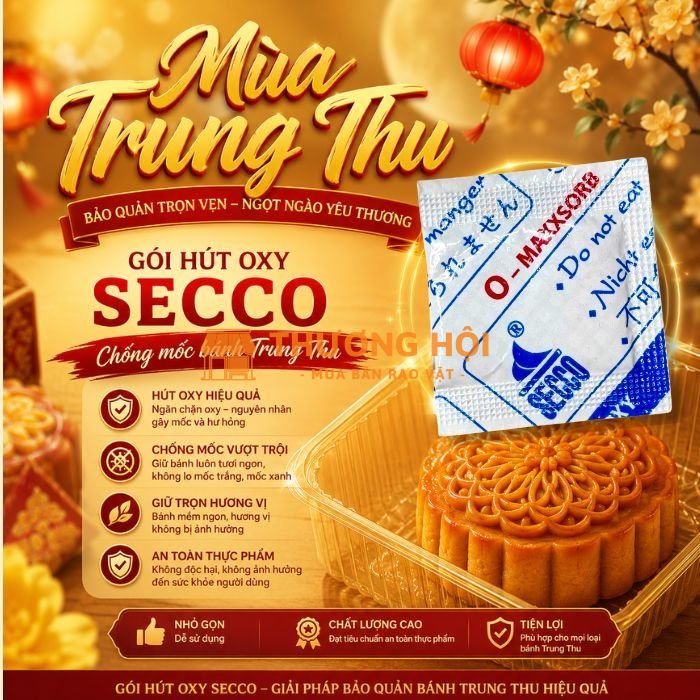 200 Gói Hút Oxy Secco – Gói Chống Mốc Cho Bánh Trung Thu
