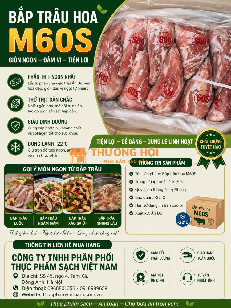Bắp Chuột Trâu M60S Nhập Khẩu – Hàng Ấn Độ Chính Ngạch, Giá Tốt