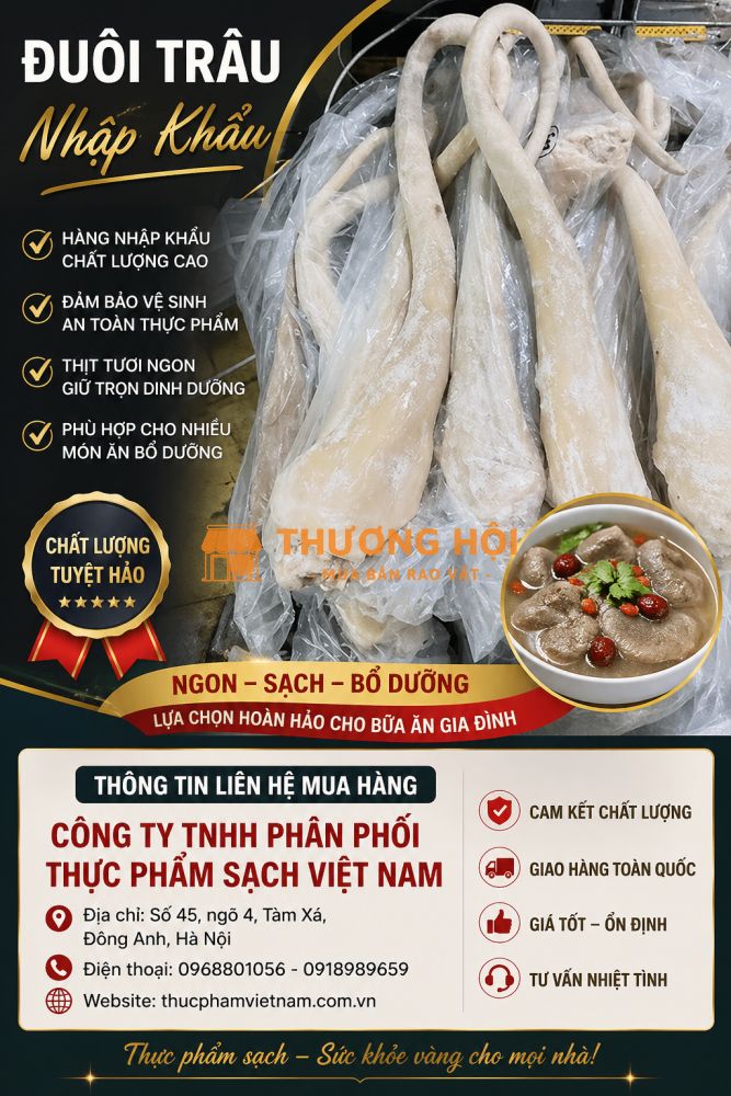 Đuôi Trâu Đông Lạnh Ấn Độ – Hàng Nhập Khẩu Chính Ngạch, Giá Sỉ Tốt