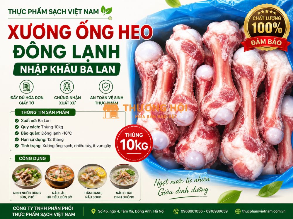 Xương Ống Heo Đông Lạnh Giá Sỉ – Chuyên Cung Cấp Nhà Hàng