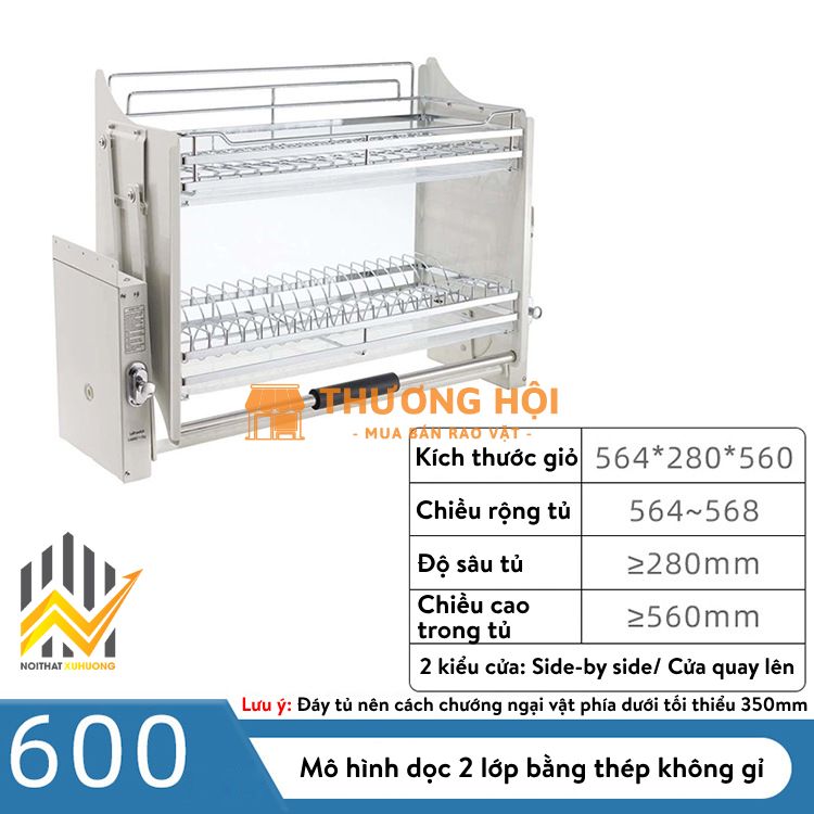Tối Ưu Không Gian Bếp Với Kệ Chén Nâng Hạ Inox 304
